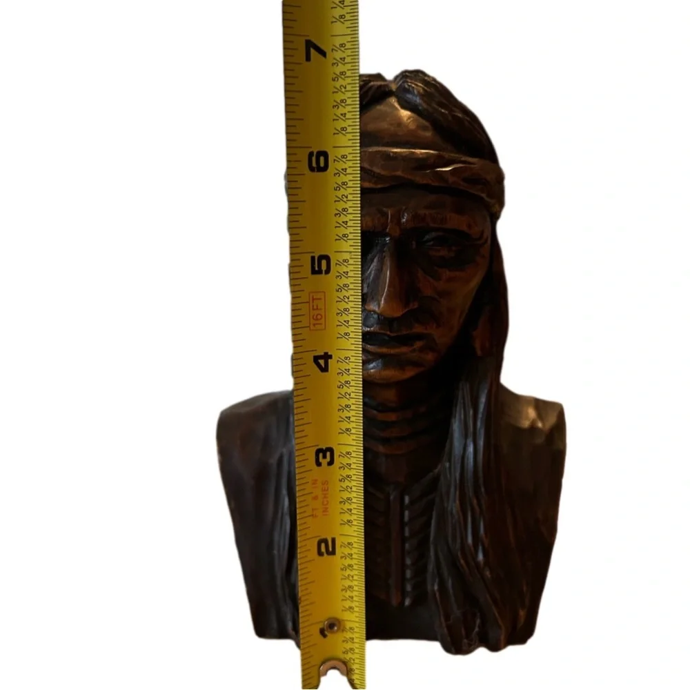 Vintage , hand carved ,painted , war chief.